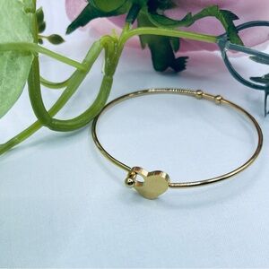 14k Gold Filled Heart Bangle Bracelet